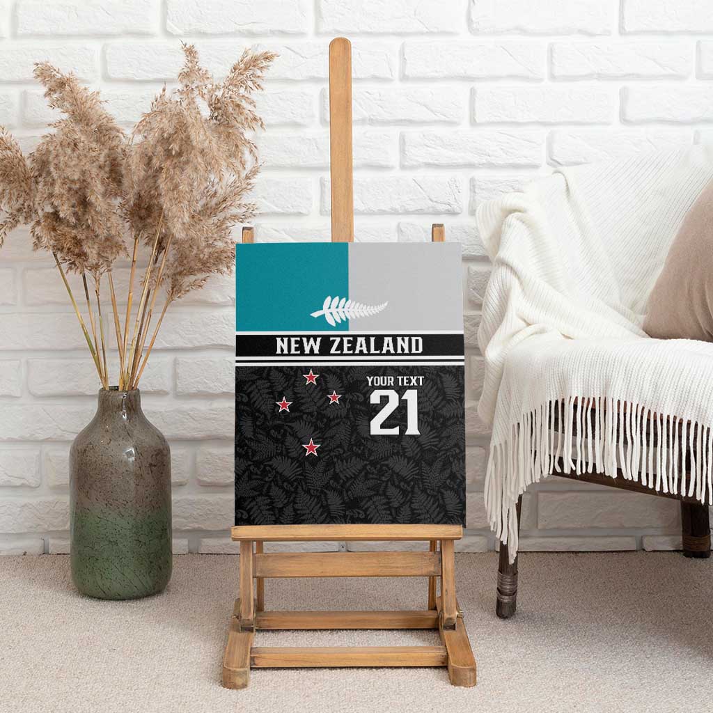 Custom NZ Cricket Pride Canvas Wall Art Silver Fern Fan Supporter Apparel - Polynesian Pride