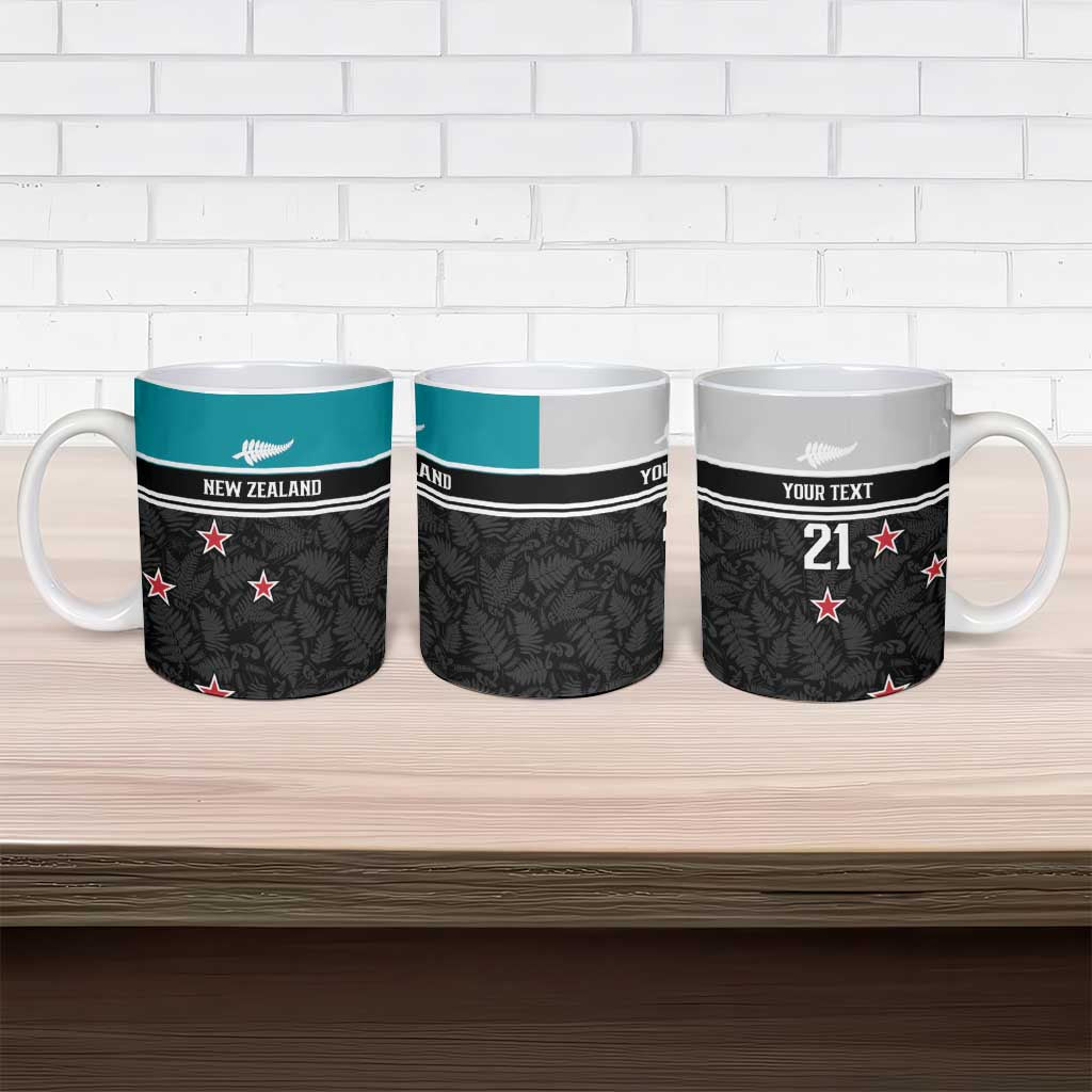 Custom NZ Cricket Pride Ceramic Mug Silver Fern Fan Supporter Apparel - Polynesian Pride