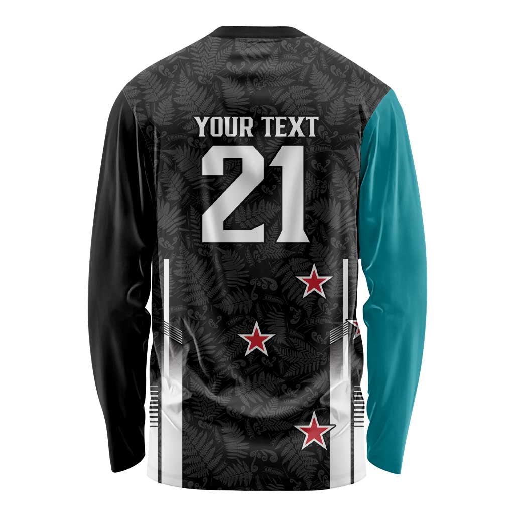 Custom NZ Cricket Pride Long Sleeve Shirt Silver Fern Fan Supporter Apparel - Polynesian Pride