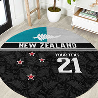 Custom NZ Cricket Pride Round Carpet Silver Fern Fan Supporter Apparel - Polynesian Pride