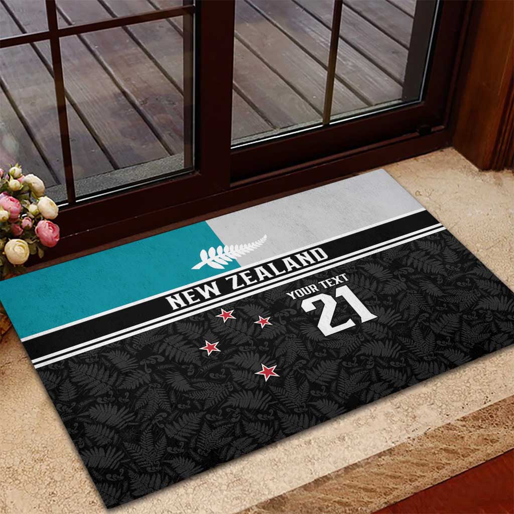 Custom NZ Cricket Pride Rubber Doormat Silver Fern Fan Supporter Apparel - Polynesian Pride