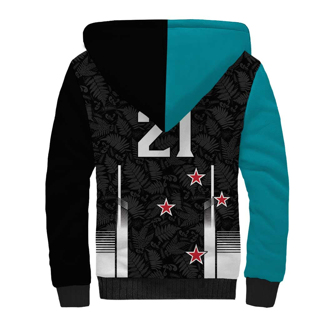 Custom NZ Cricket Pride Sherpa Hoodie Silver Fern Fan Supporter Apparel - Polynesian Pride