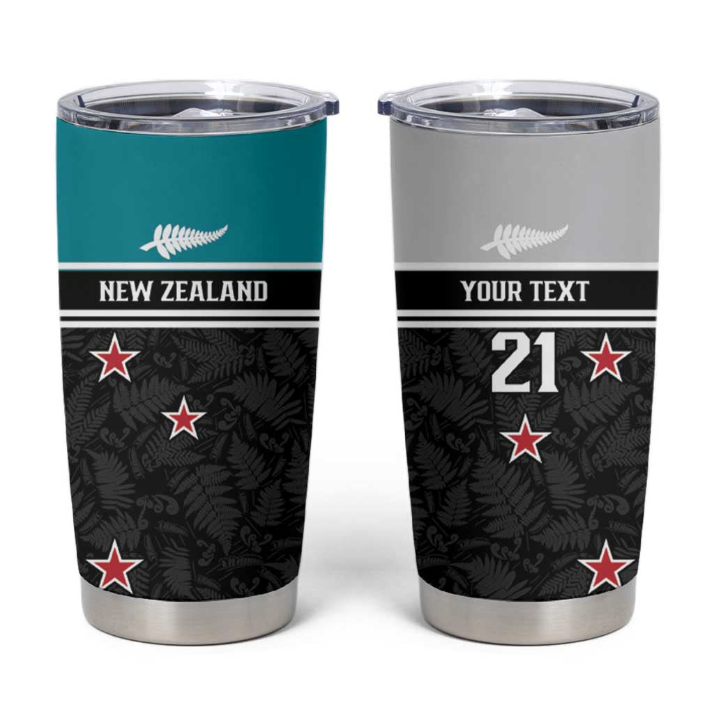 Custom NZ Cricket Pride Tumbler Cup Silver Fern Fan Supporter Apparel - Polynesian Pride