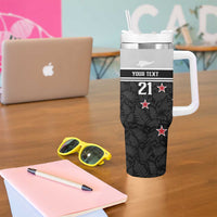 Custom NZ Cricket Pride Tumbler With Handle Silver Fern Fan Supporter Apparel - Polynesian Pride
