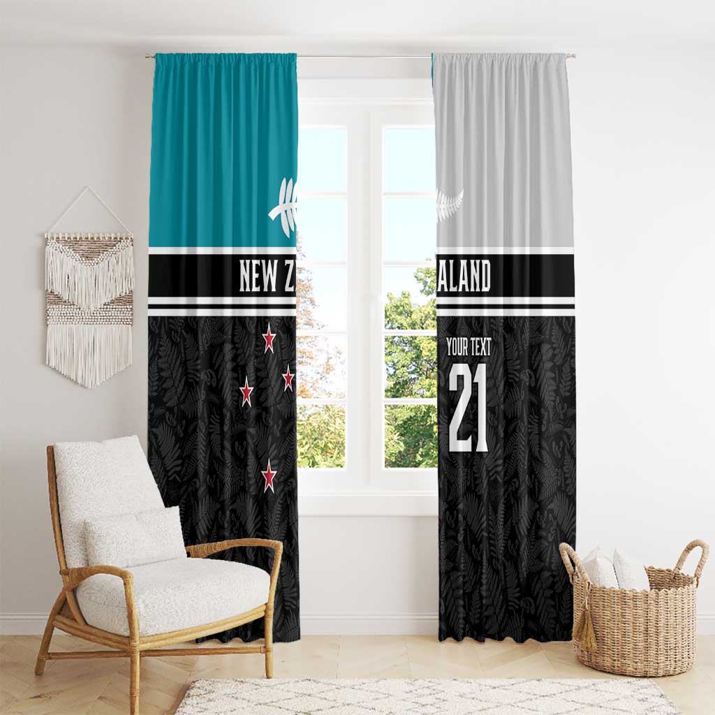 Custom NZ Cricket Pride Window Curtain Silver Fern Fan Supporter Apparel - Polynesian Pride