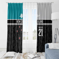 Custom NZ Cricket Pride Window Curtain Silver Fern Fan Supporter Apparel - Polynesian Pride