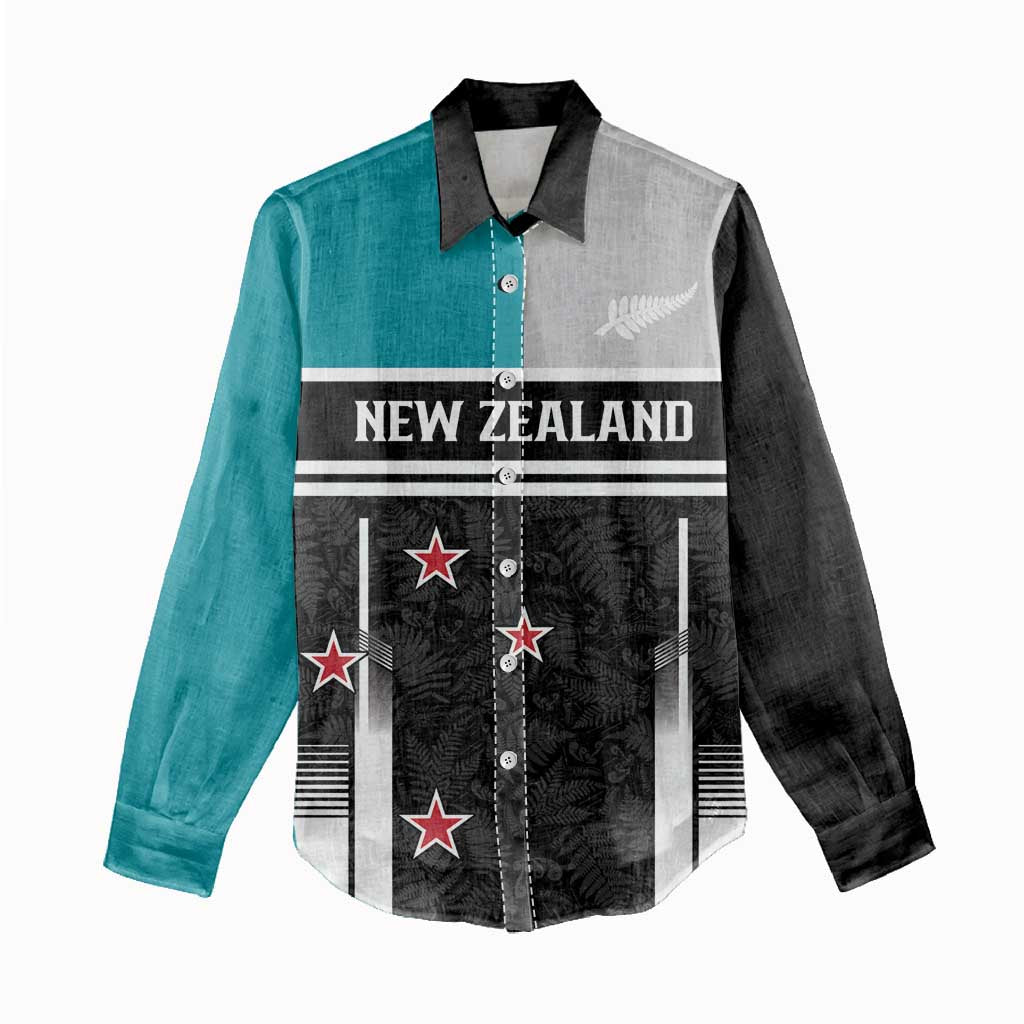Custom NZ Cricket Pride Women Casual Shirt Silver Fern Fan Supporter Apparel - Polynesian Pride