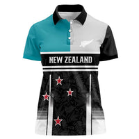 Custom NZ Cricket Pride Women Polo Shirt Silver Fern Fan Supporter Apparel - Polynesian Pride