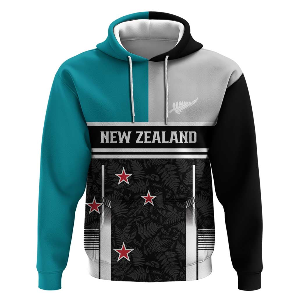 Custom NZ Cricket Pride Zip Hoodie Silver Fern Fan Supporter Apparel - Polynesian Pride