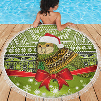 New Zealand Kakapo Christmas Beach Blanket Maori Inspired Knitted Patterns LT9 - Polynesian Pride