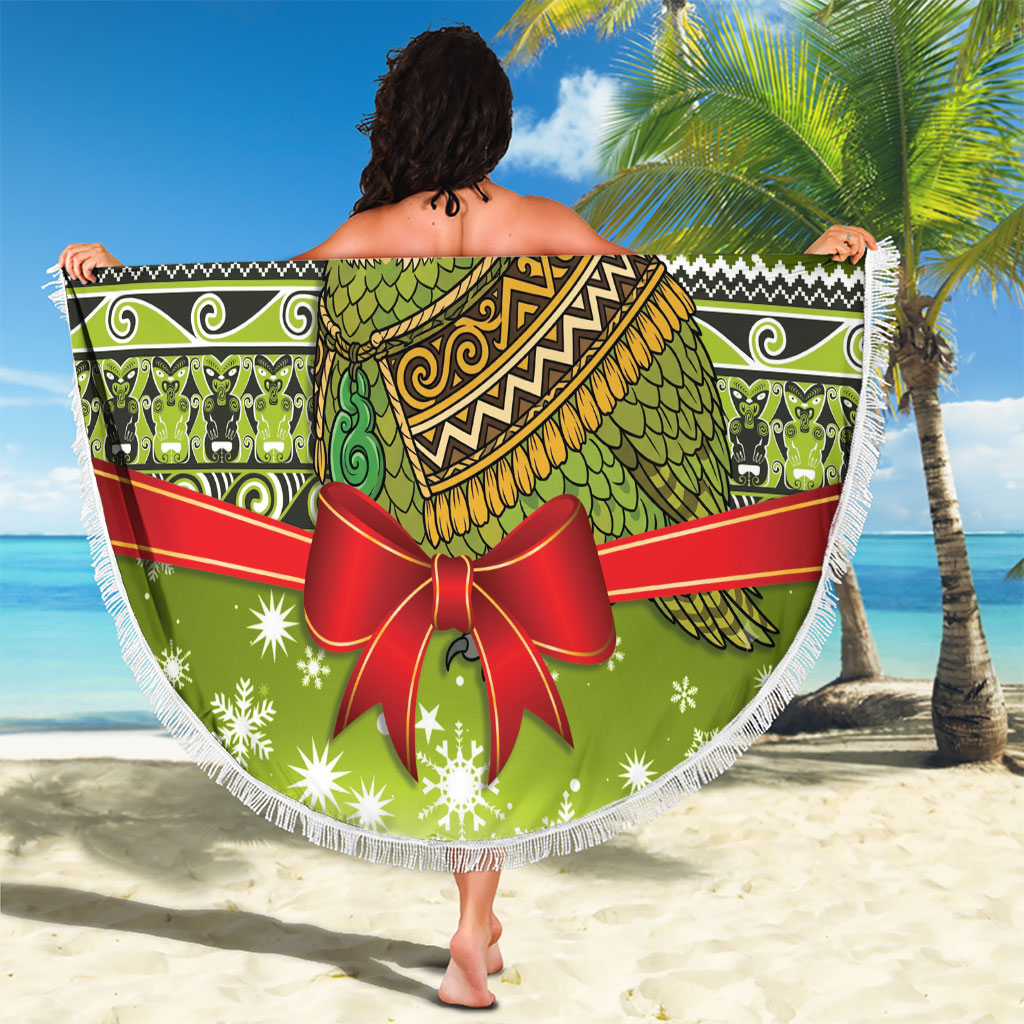New Zealand Kakapo Christmas Beach Blanket Maori Inspired Knitted Patterns LT9 - Polynesian Pride