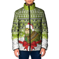 New Zealand Kakapo Christmas Padded Jacket Maori Inspired Knitted Patterns LT9 Men Green - Polynesian Pride