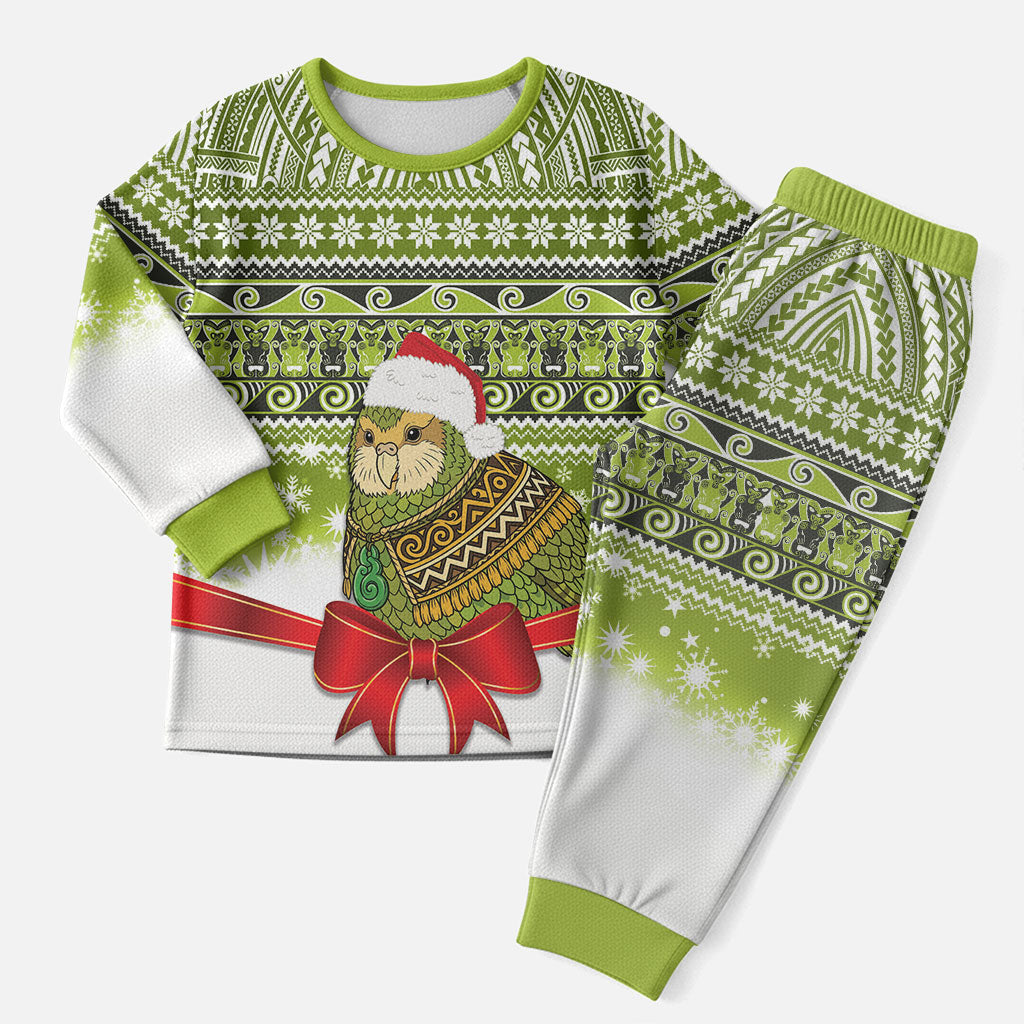 New Zealand Kakapo Christmas Pajama Set Maori Inspired Knitted Patterns