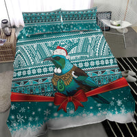 New Zealand Tui Bird Christmas Bedding Set Maori Inspired Knitted Patterns LT9 - Polynesian Pride