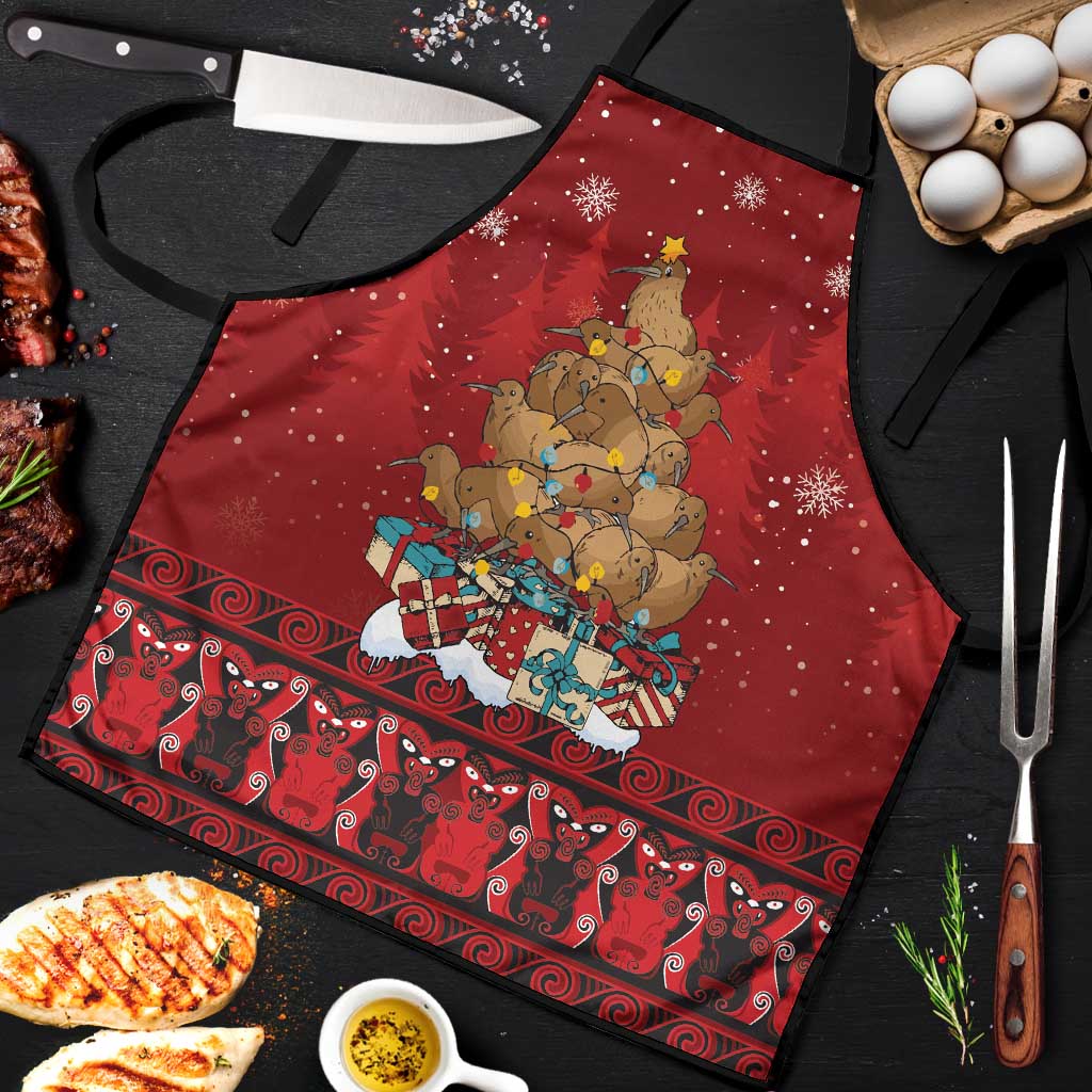 Funny Kiwi Bird Xmas Tree Apron New Zealand Tribal Christmas Spirit - Polynesian Pride
