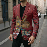 Funny Kiwi Bird Xmas Tree Blazer New Zealand Tribal Christmas Spirit - Polynesian Pride