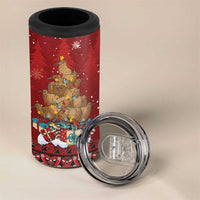 Funny Kiwi Bird Xmas Tree 4 in 1 Can Cooler Tumbler New Zealand Tribal Christmas Spirit - Polynesian Pride