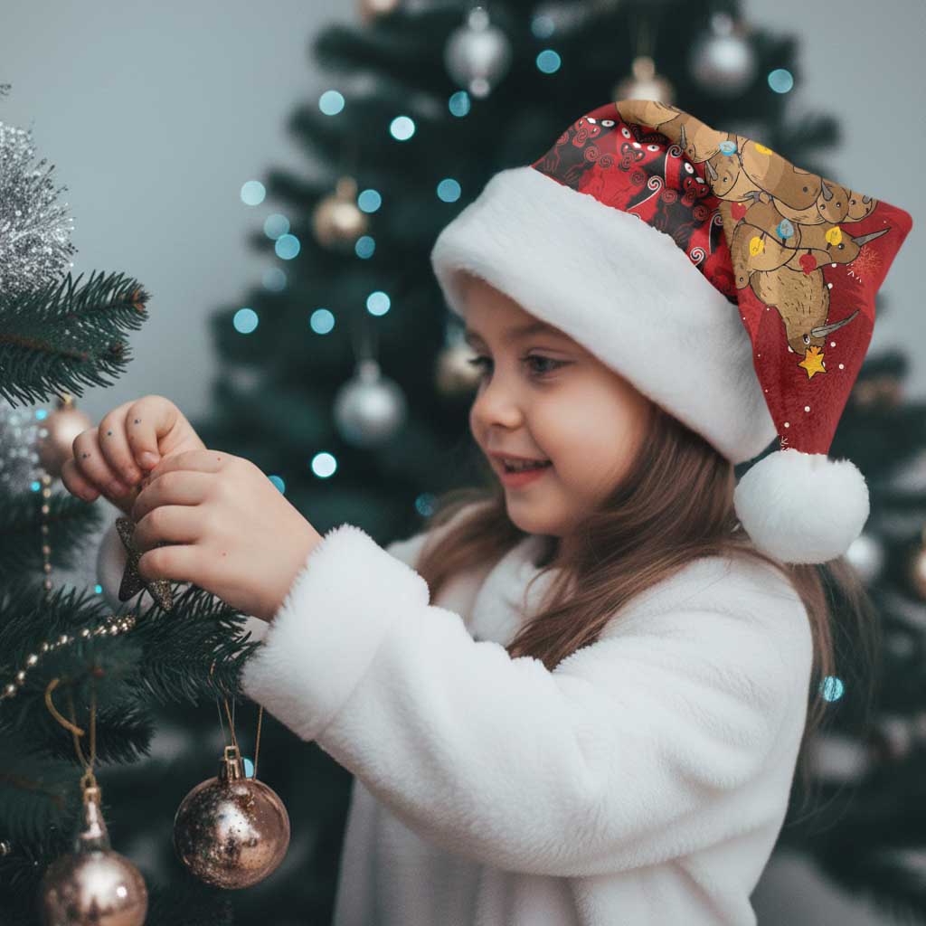 Funny Kiwi Bird Xmas Tree Christmas Santa Hat New Zealand Tribal Christmas Spirit - Polynesian Pride