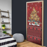 Funny Kiwi Bird Xmas Tree Door Cover New Zealand Tribal Christmas Spirit - Polynesian Pride