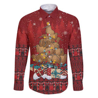 Funny Kiwi Bird Xmas Tree Family Matching Short Sleeve Bodycon Dress and Hawaiian Shirt New Zealand Tribal Christmas Spirit - Polynesian Pride