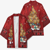 Funny Kiwi Bird Xmas Tree Kimono New Zealand Tribal Christmas Spirit - Polynesian Pride