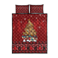 Funny Kiwi Bird Xmas Tree Quilt Bed Set New Zealand Tribal Christmas Spirit - Polynesian Pride