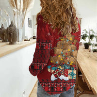 Funny Kiwi Bird Xmas Tree Women Casual Shirt New Zealand Tribal Christmas Spirit - Polynesian Pride