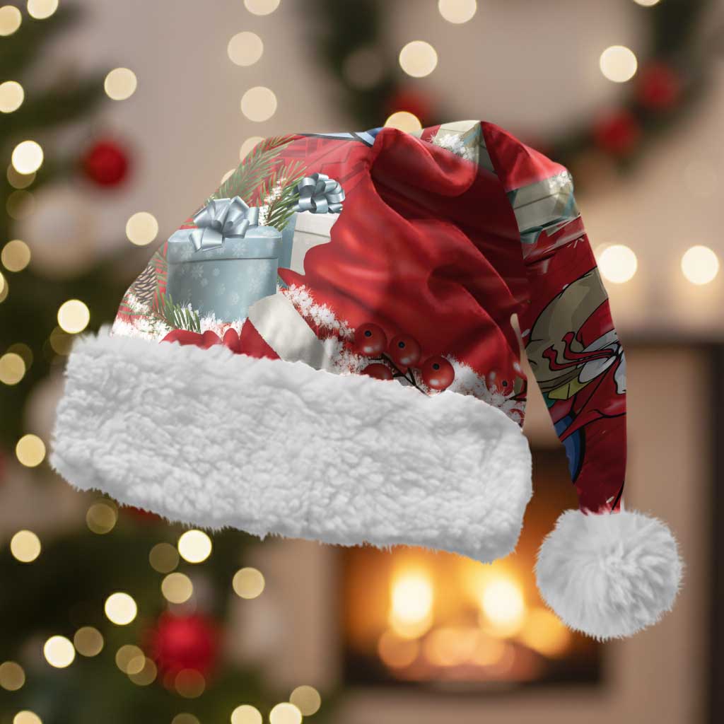 Funny Santa Riding Shark Christmas Santa Hat Polynesian Tribal Christmas Spirit - Polynesian Pride