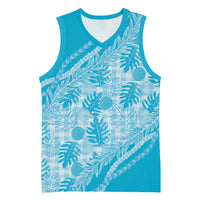 Hawaii Breadfruit Palaka Basketball Jersey Polu Maile Lei LT9 Unisex Blue - Polynesian Pride