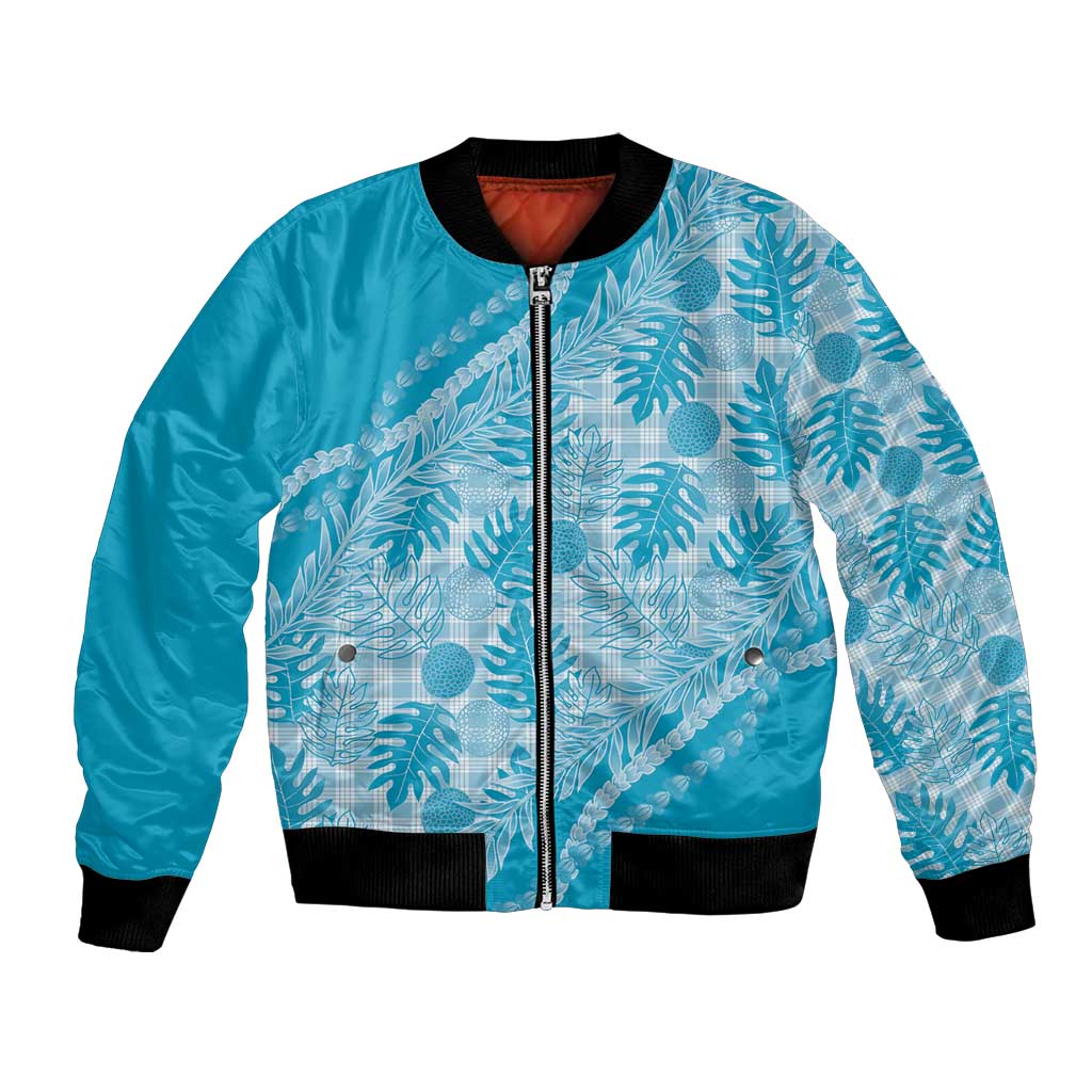 Hawaii Breadfruit Palaka Bomber Jacket Polu Maile Lei - Polynesian Pride