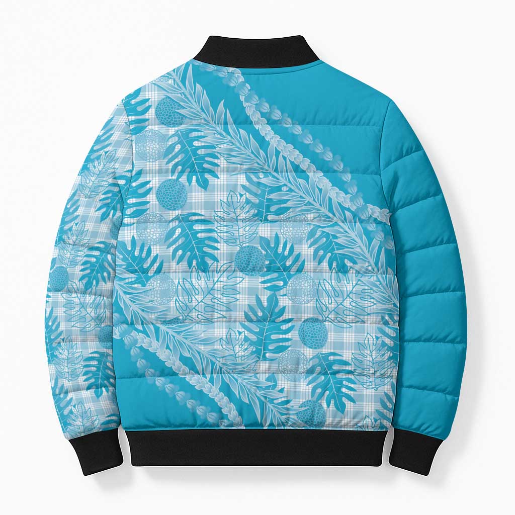 Hawaii Breadfruit Palaka Bomber Puffer Jacket Polu Maile Lei LT9 - Polynesian Pride
