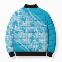 Hawaii Breadfruit Palaka Bomber Puffer Jacket Polu Maile Lei LT9 - Polynesian Pride