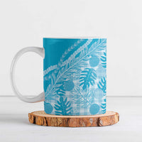 Hawaii Breadfruit Palaka Ceramic Mug Polu Maile Lei LT9 Blue - Polynesian Pride