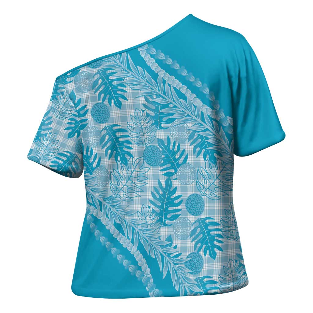 Hawaii Breadfruit Palaka Cross Shoulder Shirt Polu Maile Lei LT9 - Polynesian Pride
