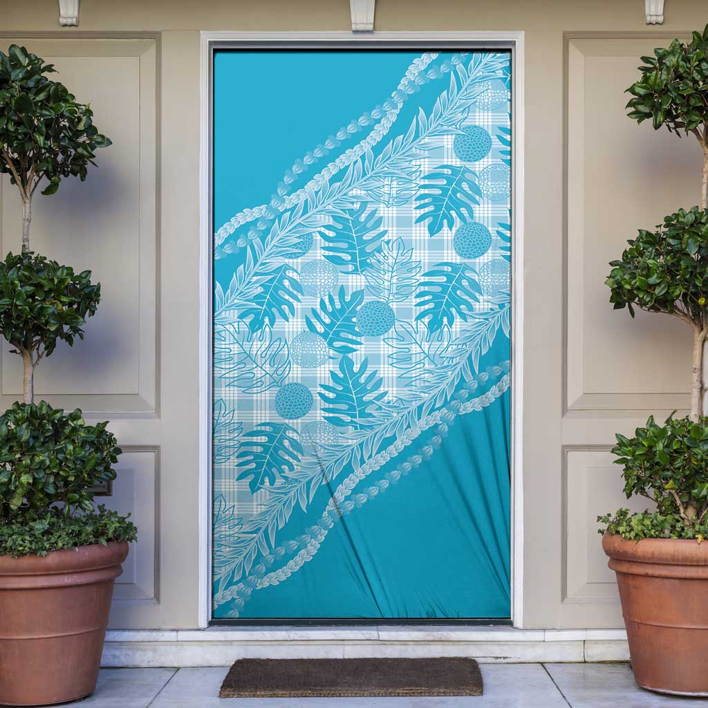 Hawaii Breadfruit Palaka Door Cover Polu Maile Lei LT9 Blue - Polynesian Pride