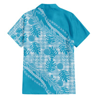 Hawaii Breadfruit Palaka Family Matching Off The Shoulder Long Sleeve Dress and Hawaiian Shirt Polu Maile Lei - Polynesian Pride