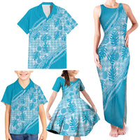 Hawaii Breadfruit Palaka Family Matching Tank Maxi Dress and Hawaiian Shirt Polu Maile Lei - Polynesian Pride
