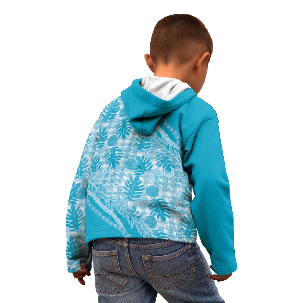 Hawaii Breadfruit Palaka Kid Hoodie Polu Maile Lei - Polynesian Pride
