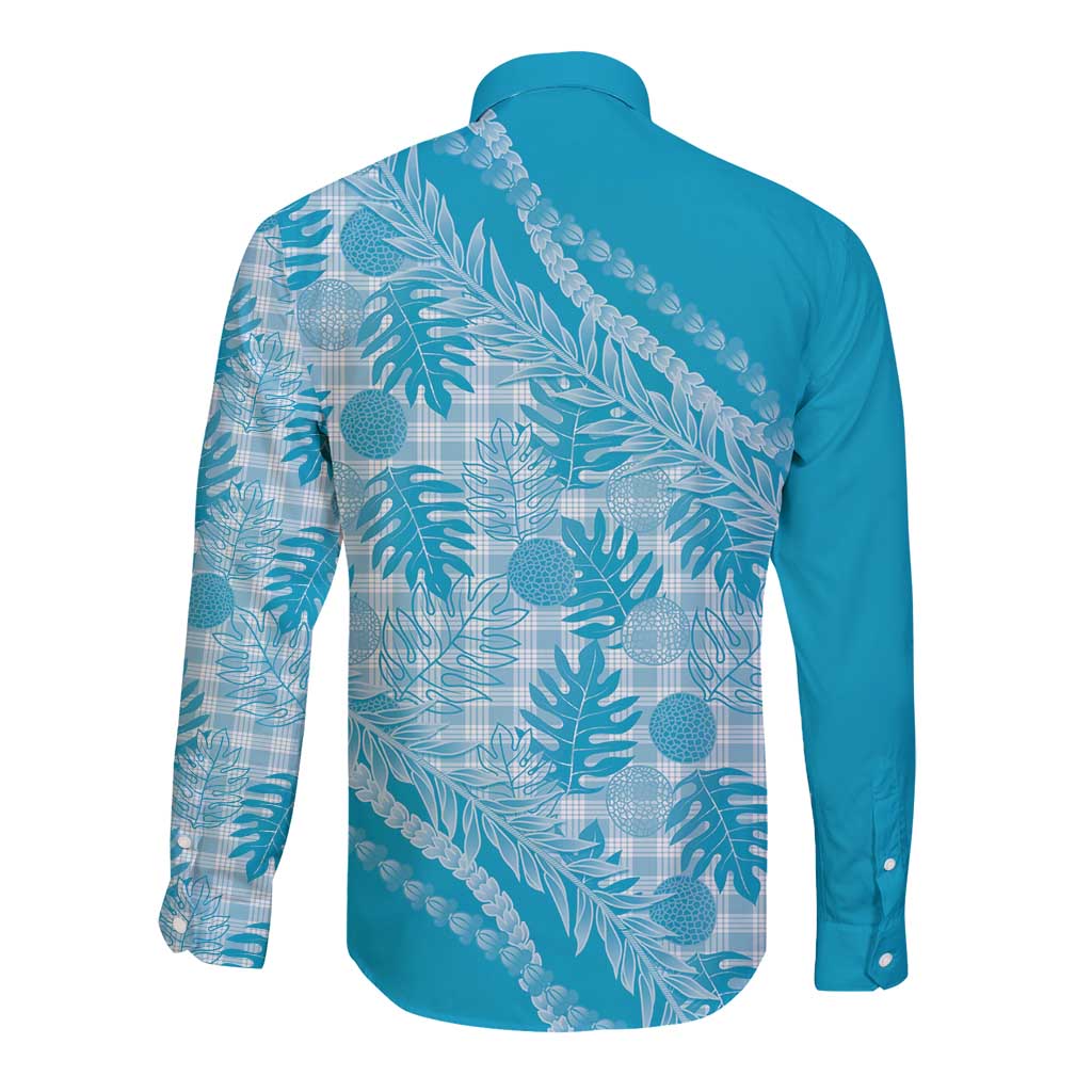 Hawaii Breadfruit Palaka Long Sleeve Button Shirt Polu Maile Lei LT9 - Polynesian Pride