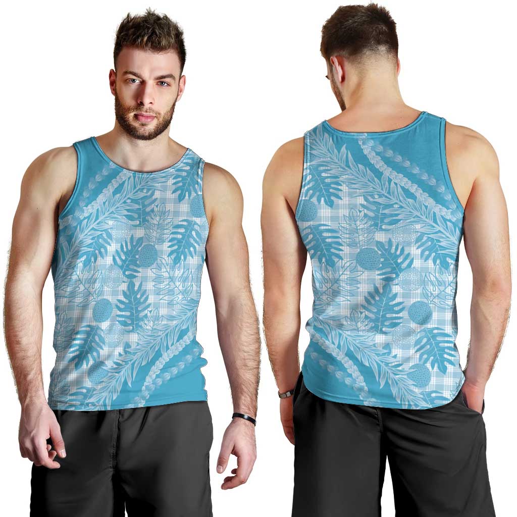 Hawaii Breadfruit Palaka Men Tank Top Polu Maile Lei LT9 - Polynesian Pride