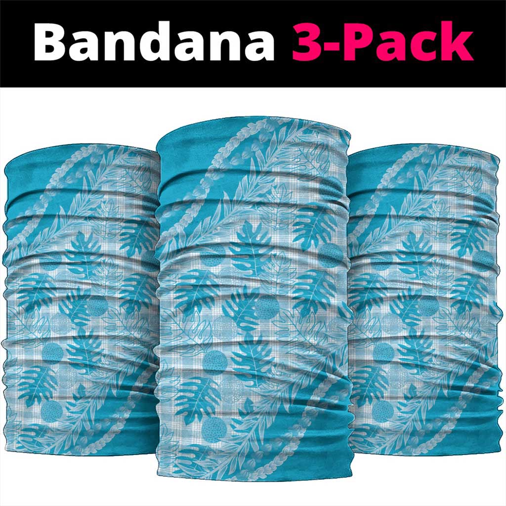 Hawaii Breadfruit Palaka Neck Gaiter Polu Maile Lei LT9 package One Size: 25*50cm Blue - Polynesian Pride