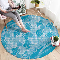 Hawaii Breadfruit Palaka Round Carpet Polu Maile Lei - Polynesian Pride