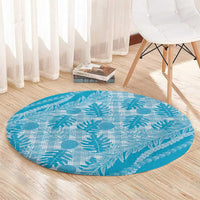Hawaii Breadfruit Palaka Round Carpet Polu Maile Lei - Polynesian Pride