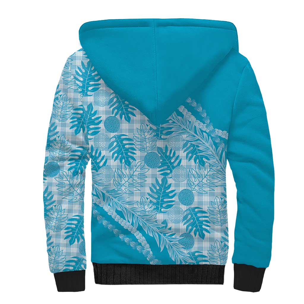 Hawaii Breadfruit Palaka Sherpa Hoodie Polu Maile Lei - Polynesian Pride