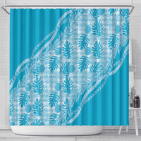 Hawaii Breadfruit Palaka Shower Curtain Polu Maile Lei - Polynesian Pride