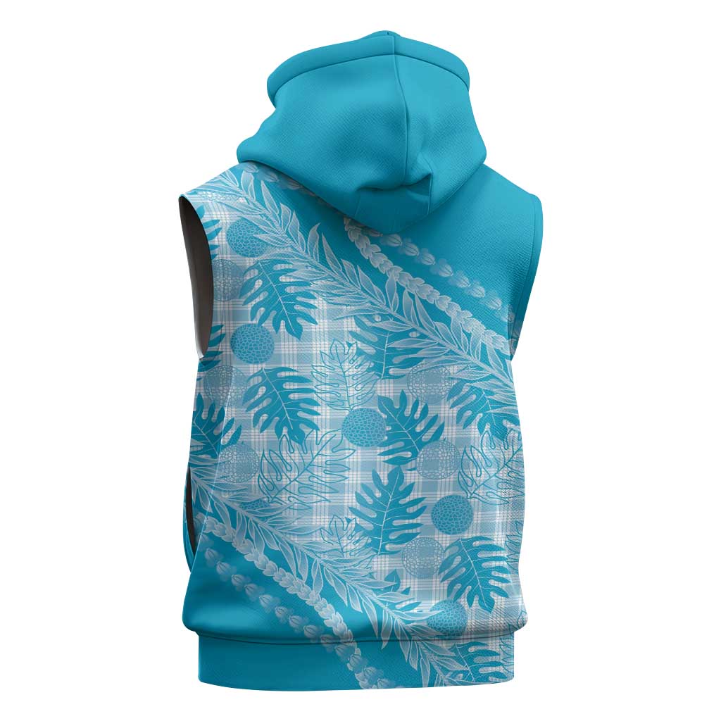Hawaii Breadfruit Palaka Sleeveless Hoodie Polu Maile Lei LT9 - Polynesian Pride