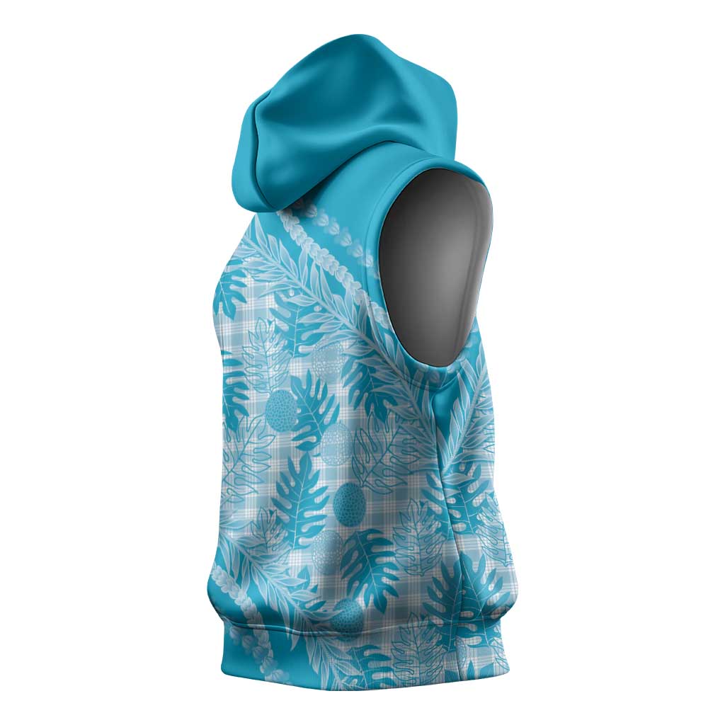 Hawaii Breadfruit Palaka Sleeveless Hoodie Polu Maile Lei LT9 - Polynesian Pride