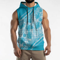 Hawaii Breadfruit Palaka Sleeveless Hoodie Polu Maile Lei LT9 - Polynesian Pride