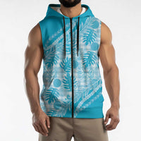 Hawaii Breadfruit Palaka Sleeveless Zip Hoodie Polu Maile Lei LT9 - Polynesian Pride