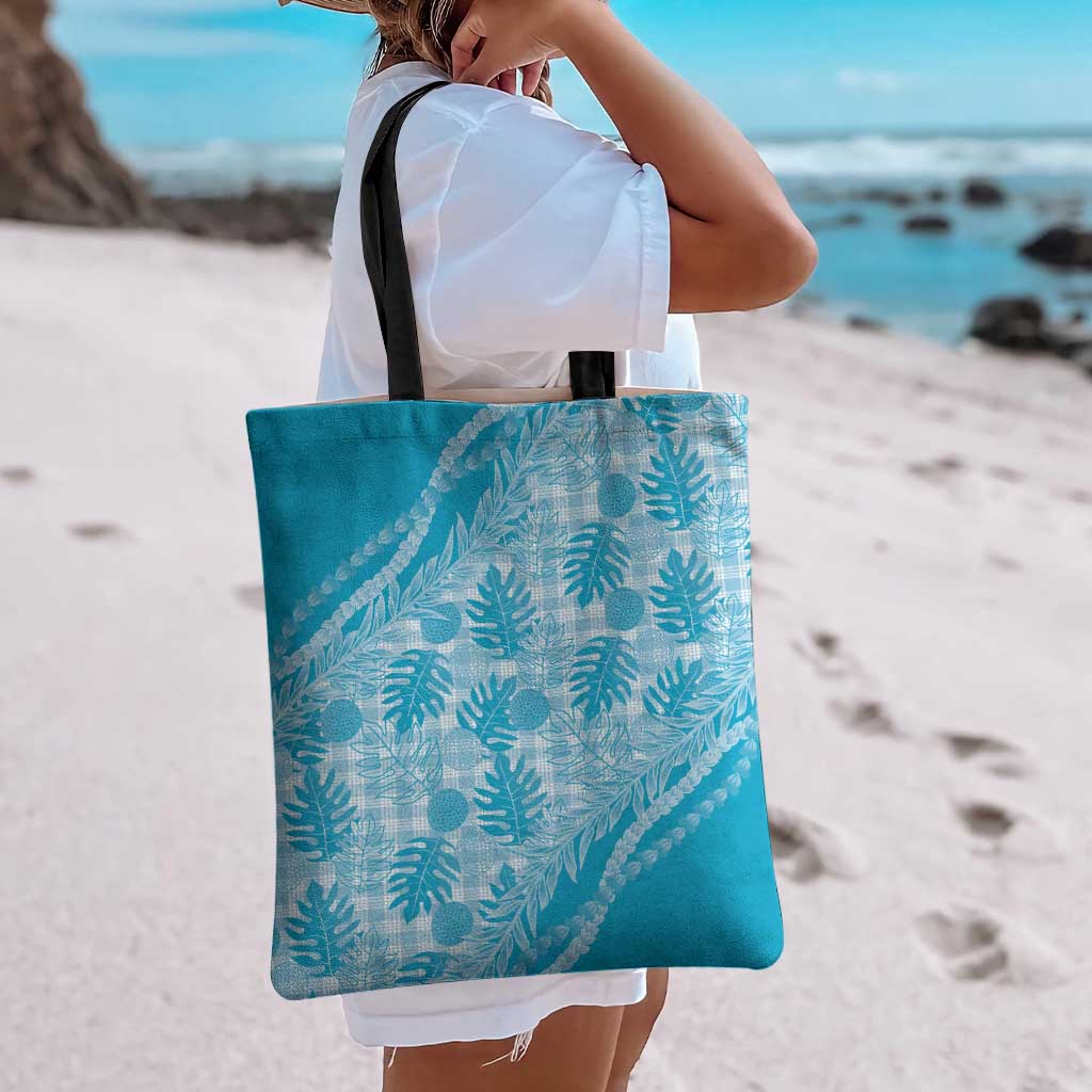 Hawaii Breadfruit Palaka Tote Bag Polu Maile Lei - Polynesian Pride